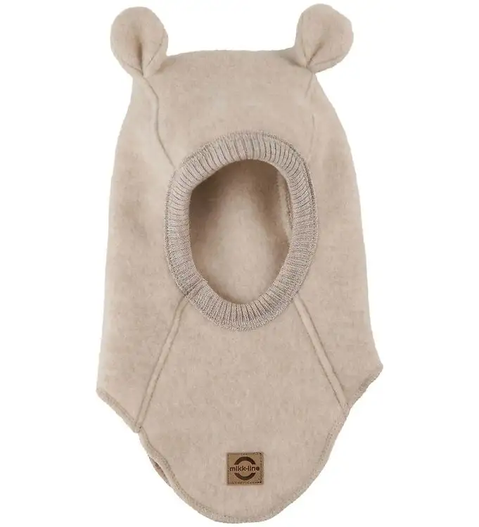 Mikk-Line Balaclava - Ull - Melange Offwhite m. Öron
