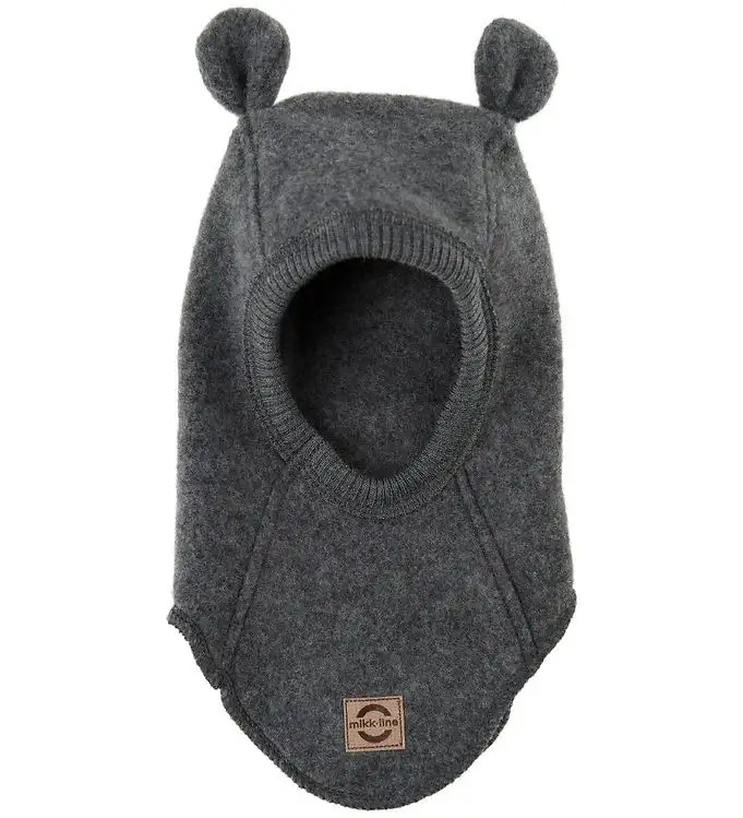 Mikk-Line Balaklava - Ull - Enkel - Anthracite Melerade m. Öron