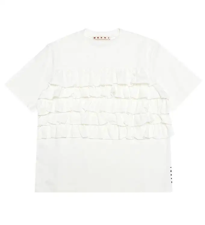 Marni T-shirt - Vit m. Volanger