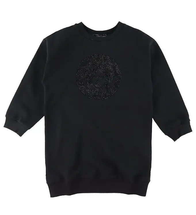 Versace Sweatklänning - Svart m. Logo/Strass