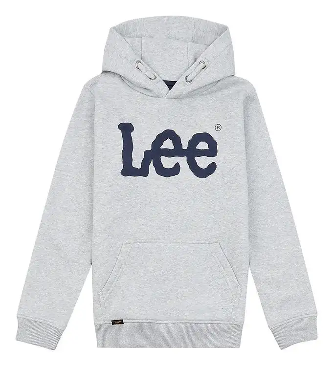 Lee Hoodie - vinglig grafik - Vintage Grey Heather