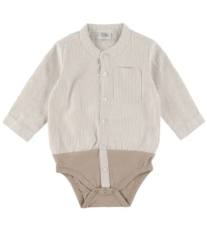 Hust and Claire Skjortbody l/ä - Bertil - Beige/Off White