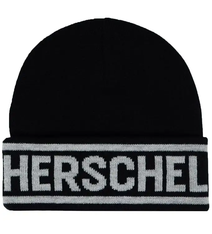 Herschel Mössa - Stickad - Elmer - Black/Heather Light Grey