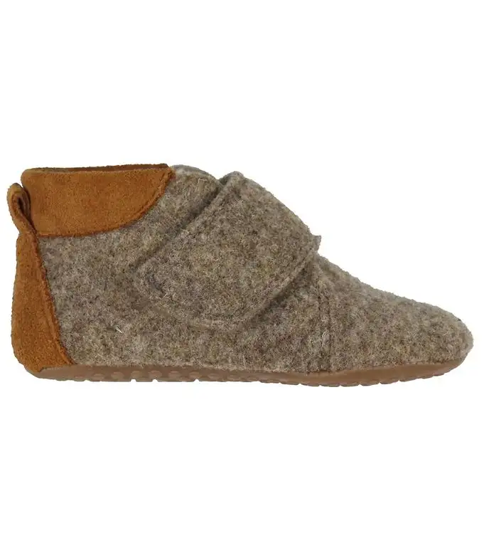 Pom Pom Innerskor - Ull - Brown Melerad