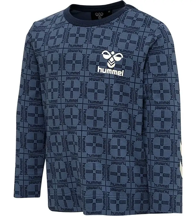 Hummel Tröja - hmlCheck T-shirt L/s - Blue Horizon