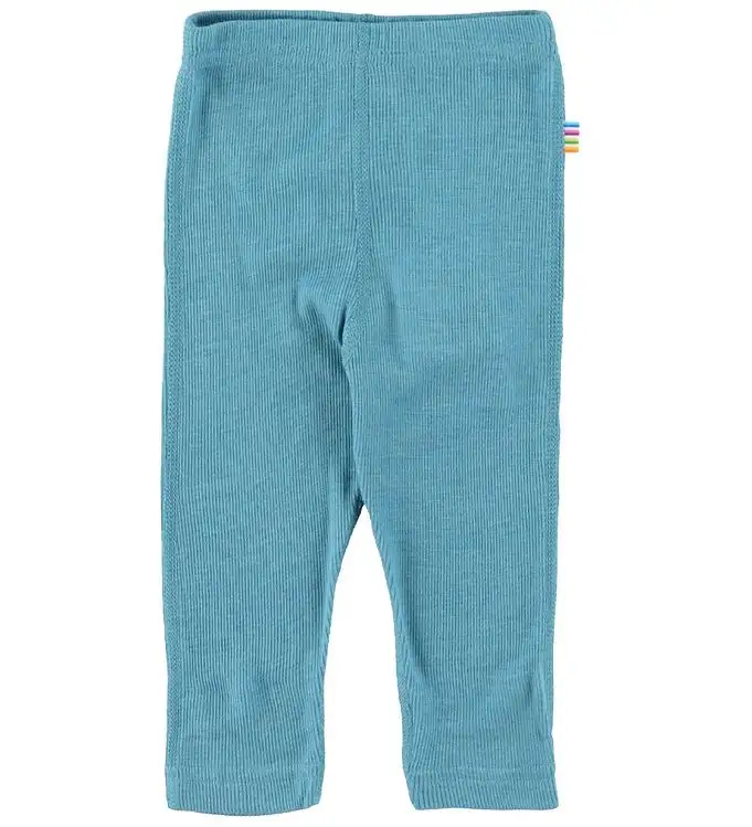 Joha Leggings - Ull/Silke - Rib - Blå