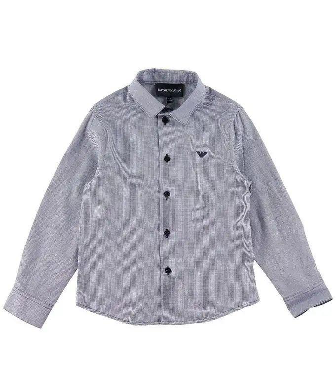 Emporio Armani Skjorta - Marinblå/Vitrutig