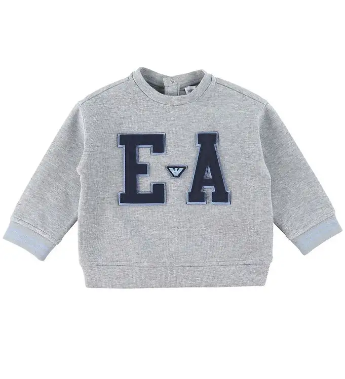 Emporio Armani Tröja - Grå emalj m. Marinblå