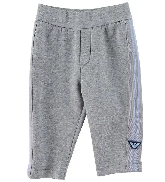 Emporio Armani Byxor - Gråmelerad m. Ljusblå