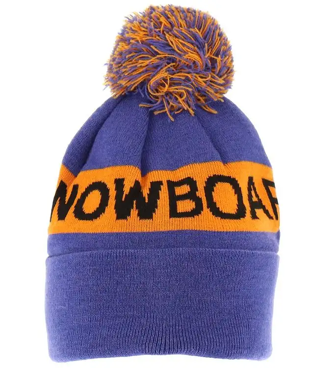 DC Stickad Mössa - Chester - Blå/Orange m. Pom-Pom
