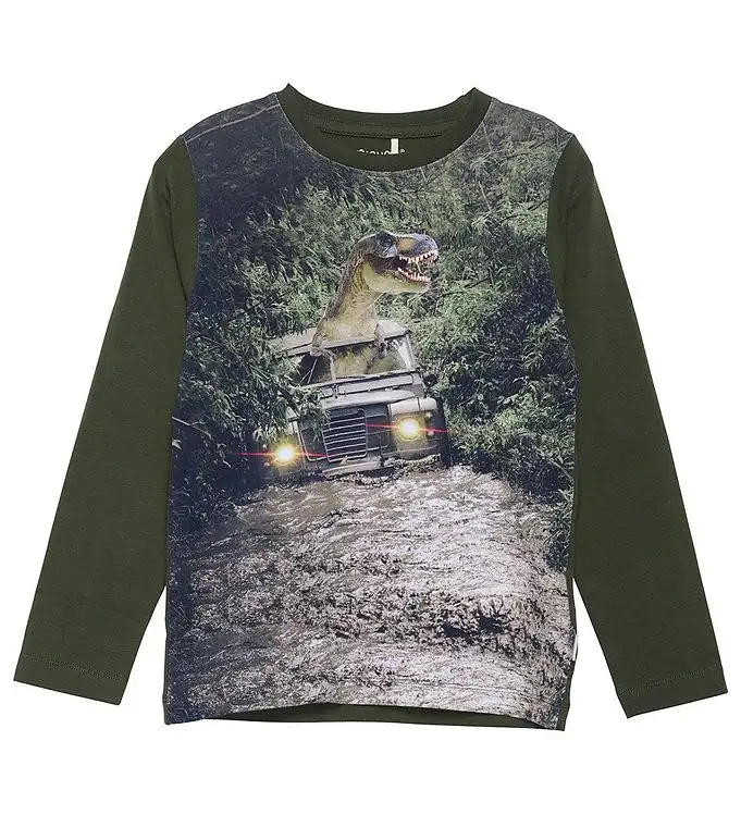 Minymo Tröja - Forest Night m. Dinosaur