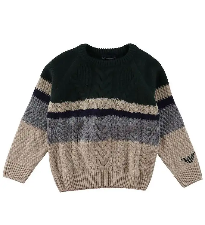 Emporio Armani Tröja - Viskos/Ull - Grön/Beige