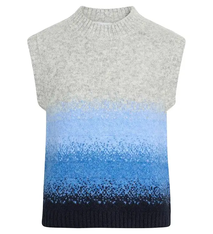 Grunt Väst - Charlotte Stickad Väst - Grey Melange