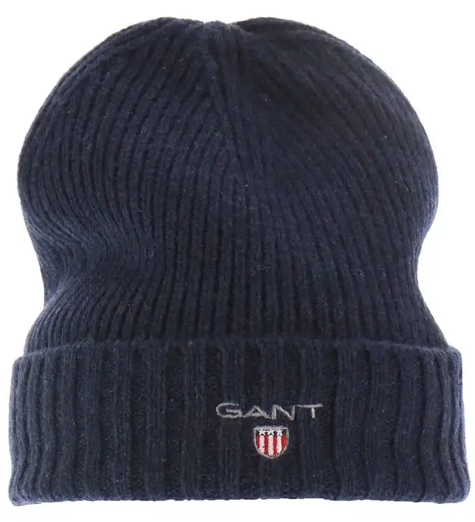 GANT Mössa - Ull/Bomull - Dubbel - Marinblå