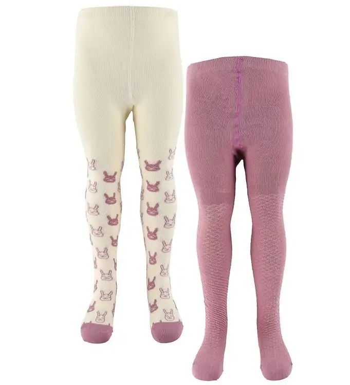 Minymo Strumpbyxor - 2-pack - Orchid Haze m. Mönster