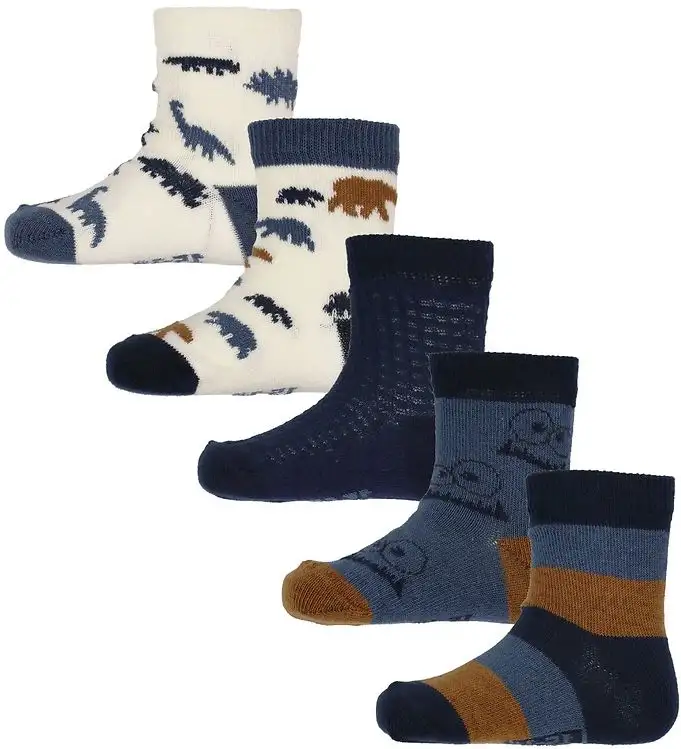 Minymo Strumpor - 5-pack - Total Eclipse m. Mönster