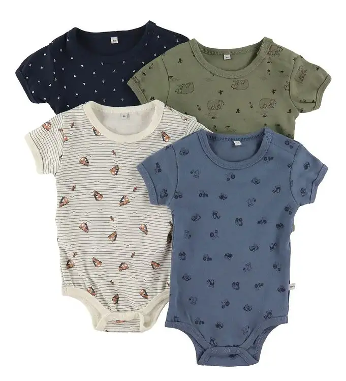 Pippi Baby Bodies k/ä - 4-pack - Deep Lichen Green