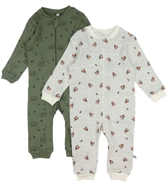 Pippi Baby Onesie - Pyjamasdräkter - 2-pack - Deep Lichen Green