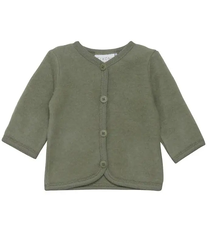 Fixoni Cardigan - Ull - Deep Lichen Green