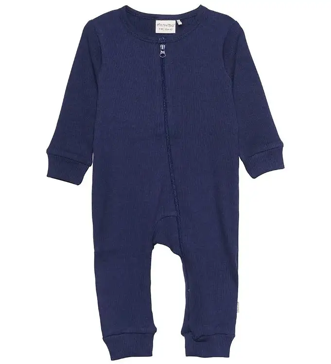 Minymo Onesie - Rib - Dark Marinblå