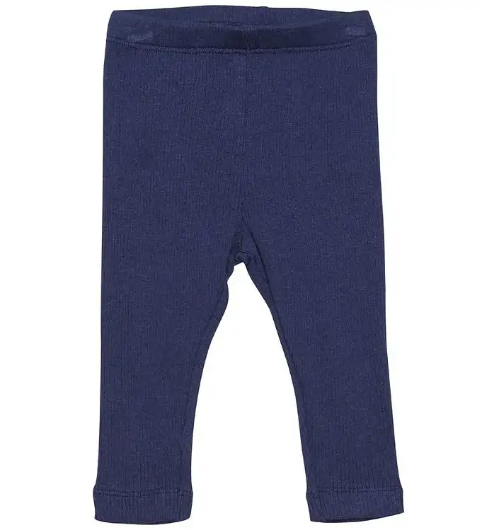 Minymo Leggings - Rib - Dark Marinblå
