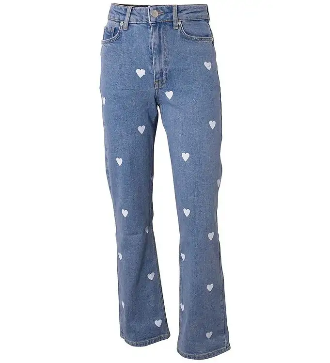 Hound Jeans - Heart Tryckt Denim - Blå
