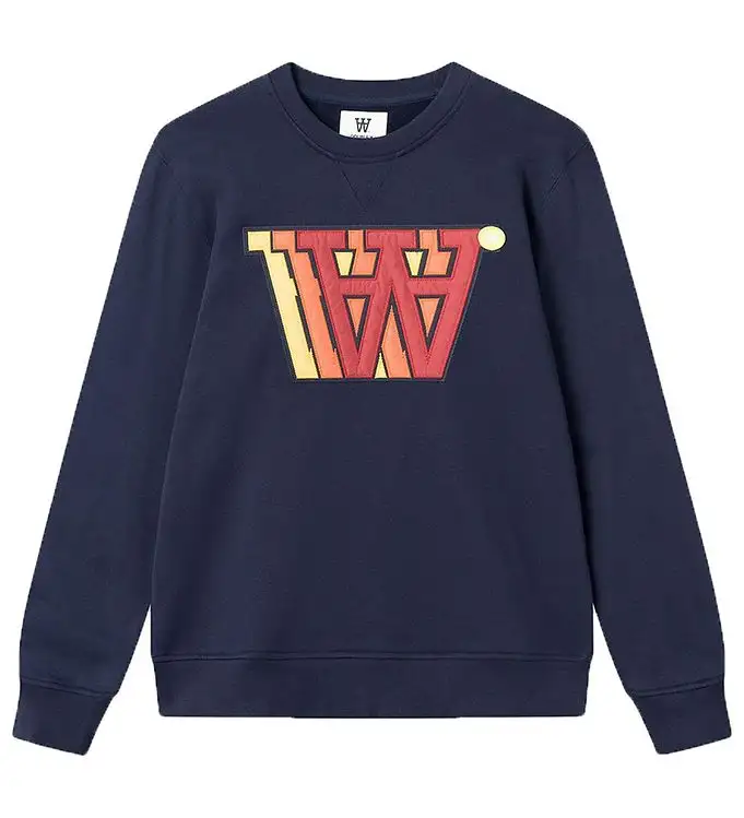 Wood Wood Sweatshirt - Tye Applique - Marinblå