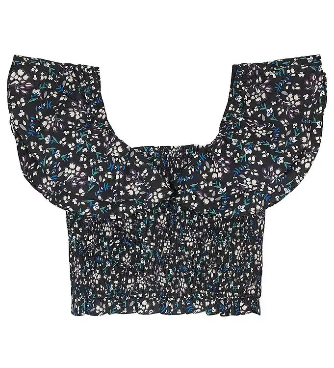 Designers Remix Topp - Sandrine - Black Flower Print