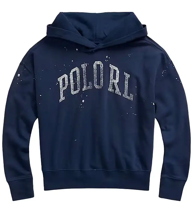 Polo Ralph Lauren Hoodie - Titta på Hill - Marinblå m. Vit
