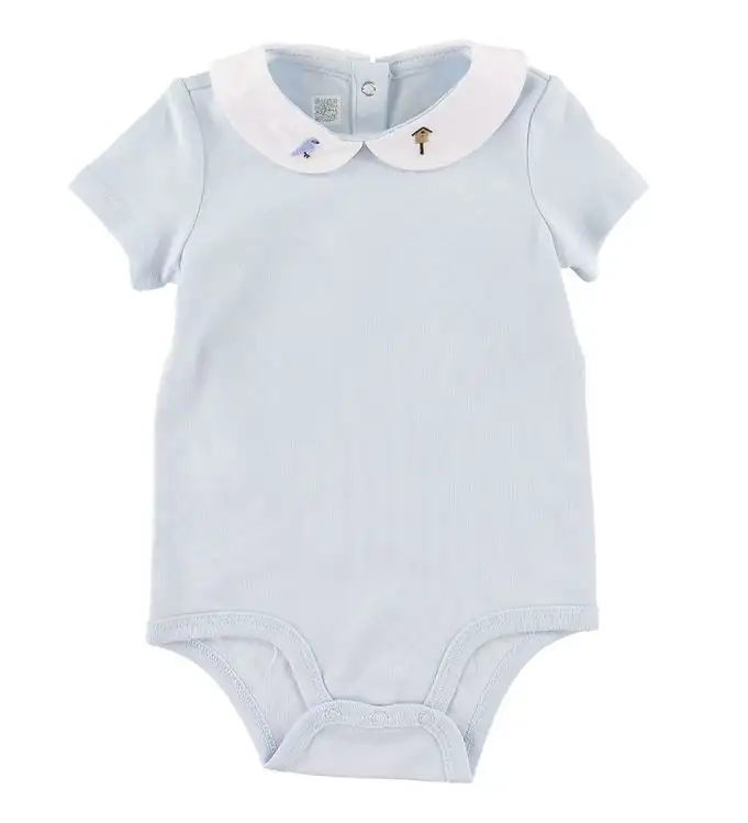 Polo Ralph Lauren Body k/ä - Baby Samling - Ljusblå m. Fågel