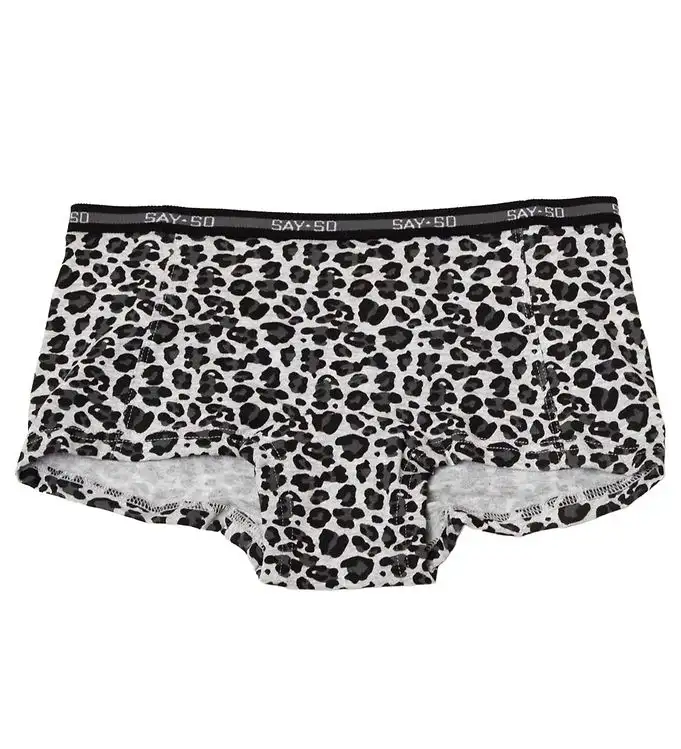 Say-So Hipstertrosor - Gråmelerad m. Leopard