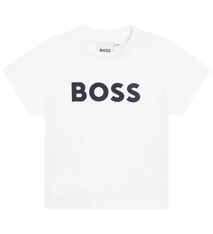 BOSS T-shirt - Vit m. Marinblå