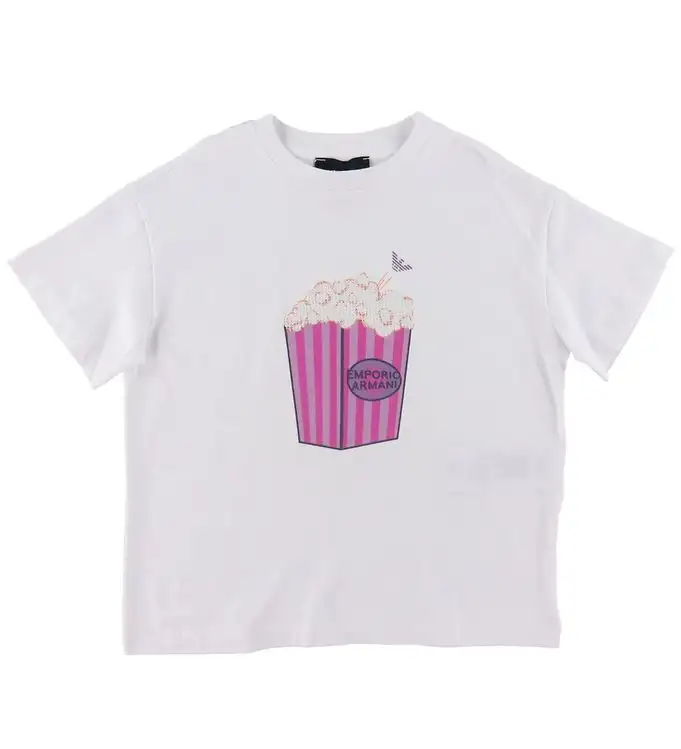 Emporio Armani T-shirt - Vit m. Popcorn