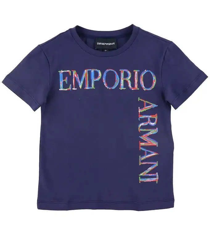 Emporio Armani T-shirt - Blå Mora m. Tryck