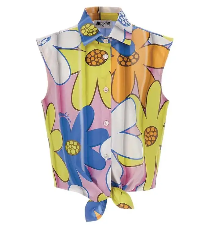 Moschino Skjorta - Rosa/Blå/Gul