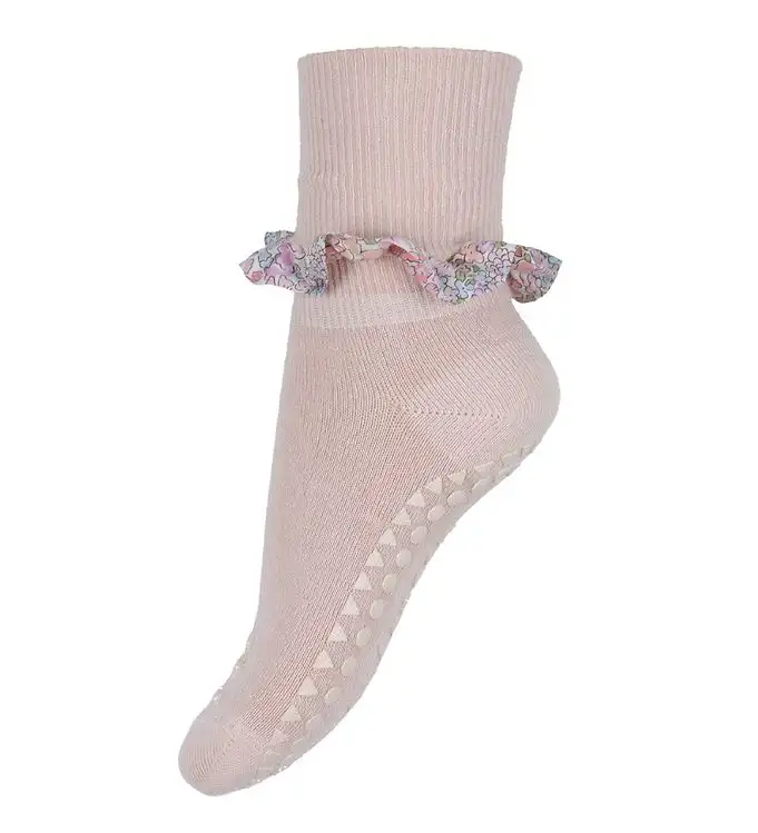 GoBabyGo Strumpor m. Halkskydd - Bambu/Liberty - Soft Rosa/Miche
