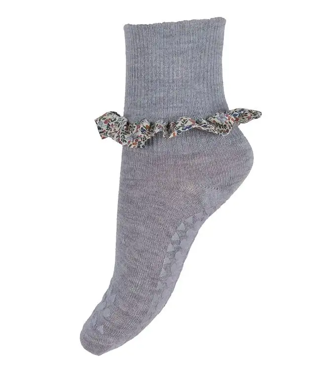 GoBabyGo Strumpor m. Halkskydd - Bambu/Liberty - Grey Melange