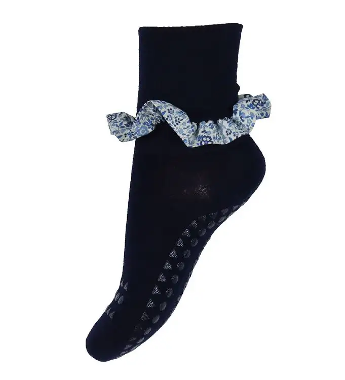 GoBabyGo Strumpor m. Halkskydd - Bambu/Liberty - Dark Blue