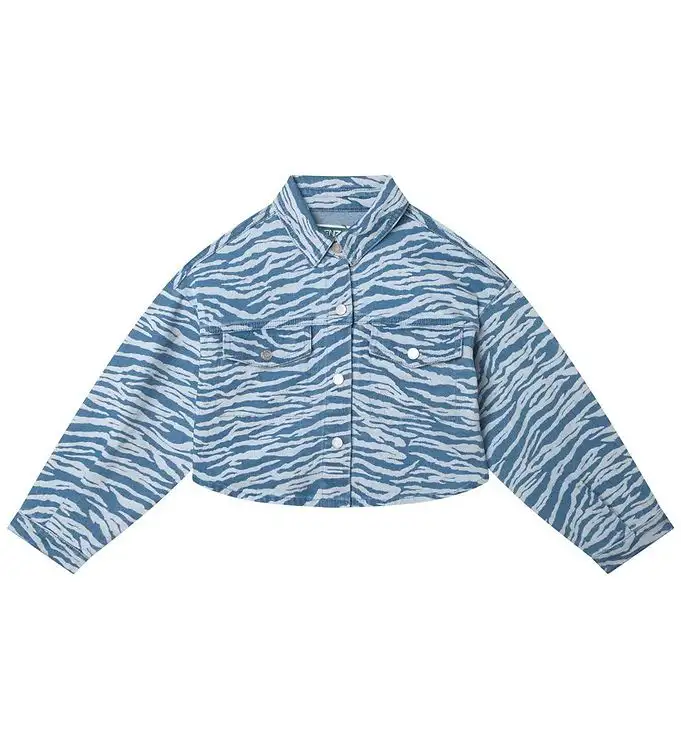Kenzo Denimskjorta - Beskuren - Ljusblå m. Tiger Stripe/Orange