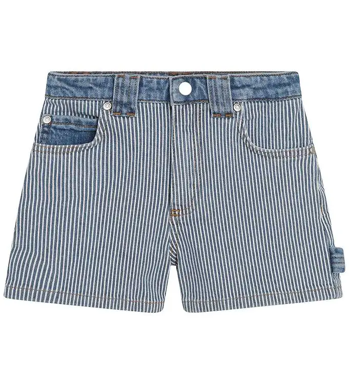 Little Marc Jacobs Jeansshorts - Blå/Vitrandig m. Rosa