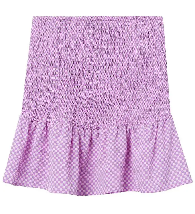 LMTD Kjol - NlfEckali - Lila Chiffon/Checkar