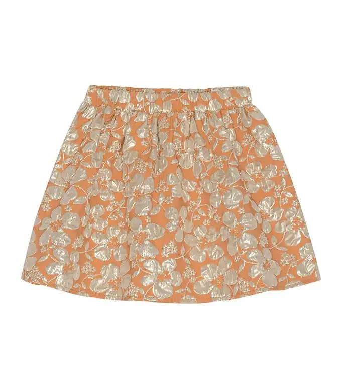 Christina Rohde Kjol - Orange m. Blommor