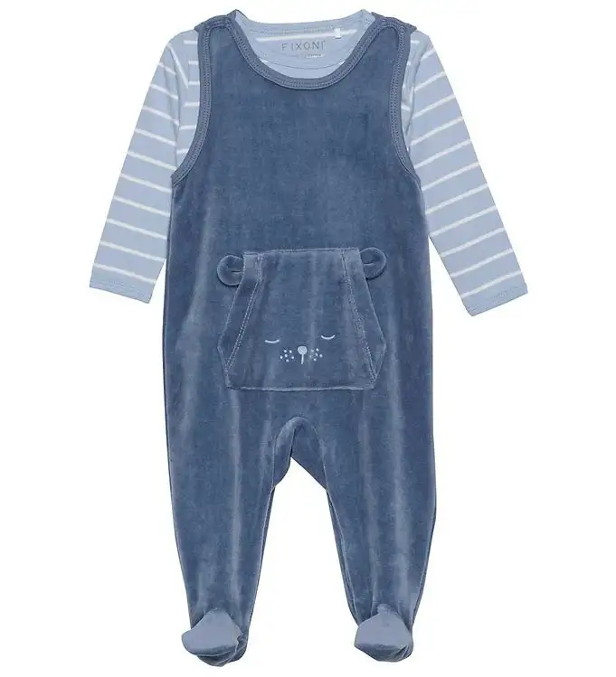 Fixoni Sparkdräkt m. Body l/ä - Velour - Blue Fusion