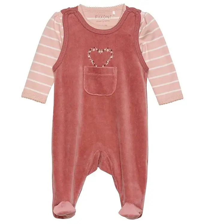 Fixoni Sparkdräkt m. Body l/ä - Velour - Vissna Rose