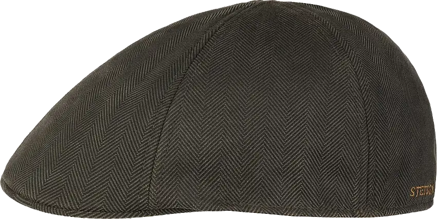 Stetson Men's Herringbone Duck Flat Cap Mud-Black