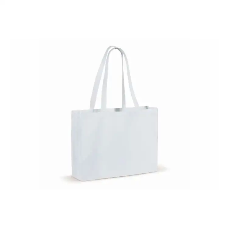 Återvunnen bomullspåse med bälg 140g/m² 49x14x37cm