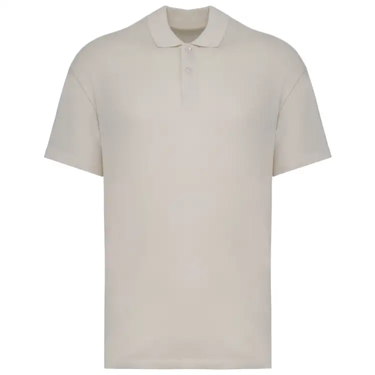Eco-Friendly Men"s Dropped Shoulders Pique Knit Polo Shirt