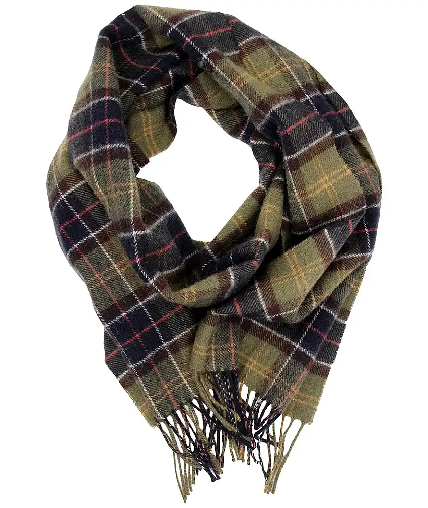 Barbour Tartan Lambswool Scarf - Grön