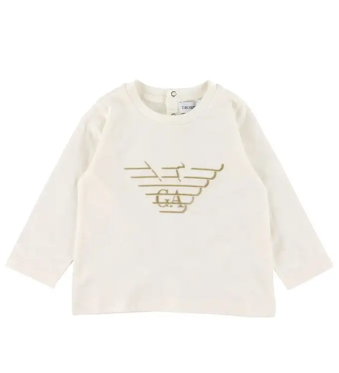 Emporio Armani Tröja - Vit/Brun m. Logo