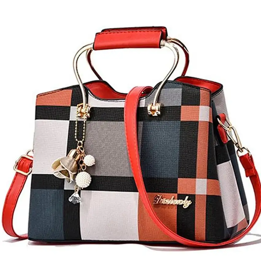 Crossbody-väska för kvinnor med rutigt mönster